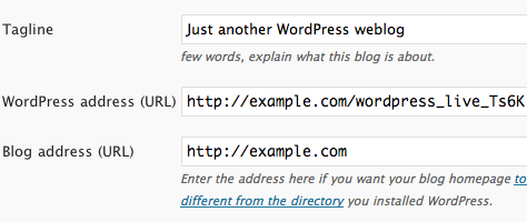 wordpress - wordpress address