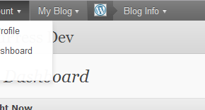 adminbar WordPress 3.1-alpha