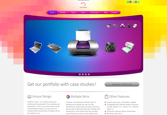 boomerang creative portfolio wordpress theme - Mais de 70 Magnificos WordPress Themes