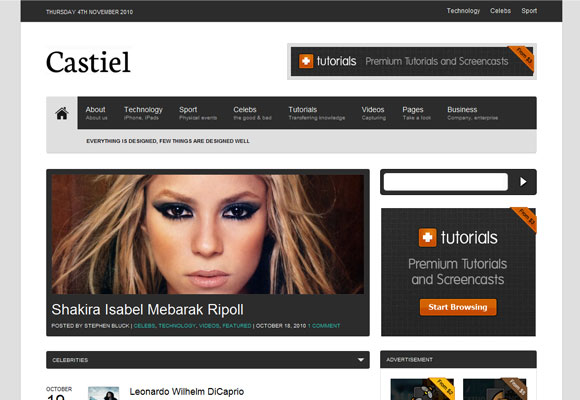 castiel a magazine style wordpress theme - Mais de 70 Magnificos WordPress Themes