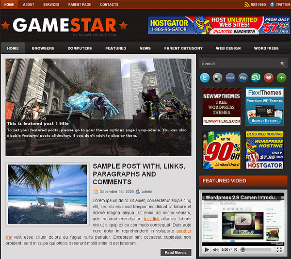 game star - 8 Temas gratuitos para portais de jogos