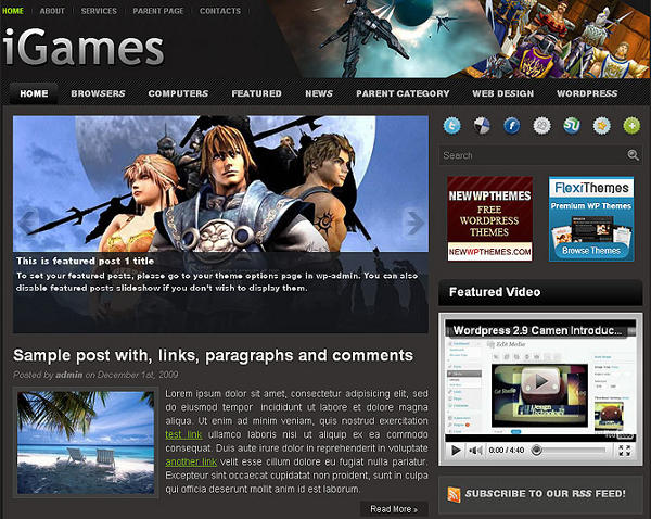 igames - 8 Temas gratuitos para portais de jogos