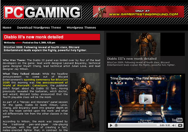 pcgaming - 8 Temas gratuitos para portais de jogos