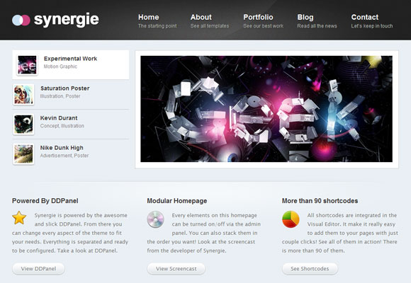 synergie premium wordpress theme - Mais de 70 Magnificos WordPress Themes