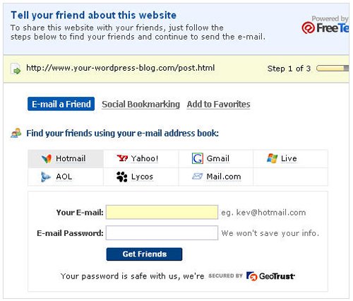 tell a friend - 15 plugins de Bookmarking Social
