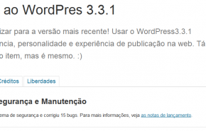 WordPress 3.3.1, atualização de segurança